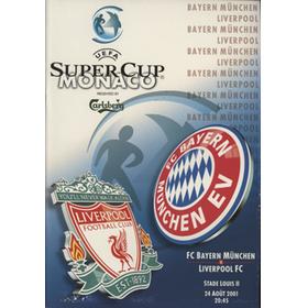 BAYERN MUNICH V LIVERPOOL 2001 (UEFA SUPER CUP) FOOTBALL PROGRAMME