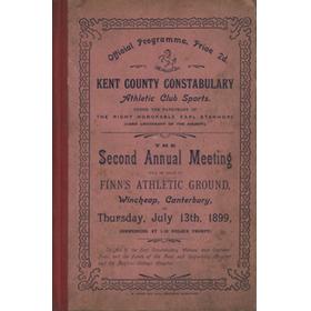 KENT COUNTY CONSTABULARY ATHLETIC CLUB SPORTS 1899 PROGRAMME (CANTERBURY)