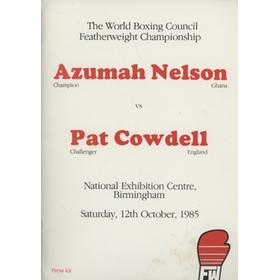 AZUMAH NELSON V PAT COWDELL 1985 BOXING PRESS KIT