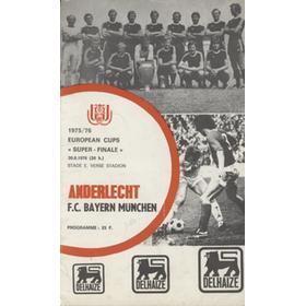ANDERLECHT V BAYERN MUNICH 1976 (EUROPEAN SUPER CUP FINAL) FOOTBALL PROGRAMME