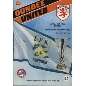 DUNDEE UNITED V IFK GOTEBORG 1987 (UEFA CUP FINAL) FOOTBALL PROGRAMME