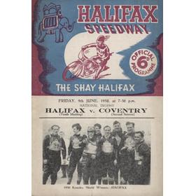 HALIFAX V COVENTRY 1950 SPEEDWAY PROGRAMME