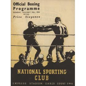 NATIONAL SPORTING CLUB 1938 BOXING PROGRAMME (EMPRESS STADIUM, EARL