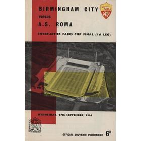 BIRMINGHAM CITY V AS ROMA 1961 (FAIRS CUP FINAL) FOOTBALL PROGRAMME