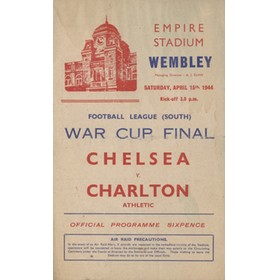 CHELSEA V CHARLTON ATHLETIC 1944 (WARTIME CUP FINAL) FOOTBALL PROGRAMME