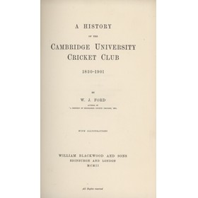 A HISTORY OF THE CAMBRIDGE UNIVERSITY CRICKET CLUB 1820-1901