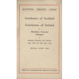 GENTLEMEN OF SCOTLAND V GENTLEMEN OF IRELAND 1948 CRICKET SCORECARD