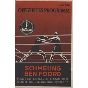 MAX SCHMELING V BEN FOORD 1938 BOXING PROGRAMME