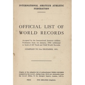 OFFICIAL LIST OF WORLD RECORDS 1951