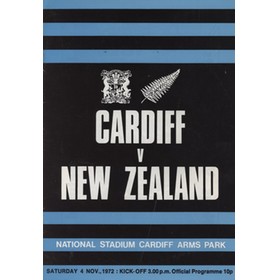 CARDIFF V NEW ZEALAND 1972-73 RUGBY PROGRAMME