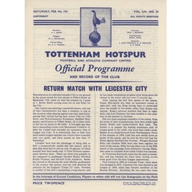 TOTTENHAM HOTSPUR V LEICESTER CITY 1960-61 FOOTBALL PROGRAMME