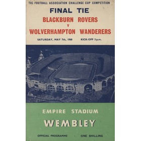 BLACKBURN ROVERS V WOLVERHAMPTON WANDERERS 1960 (F.A. CUP FINAL) FOOTBALL PROGRAMME