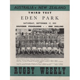 NEW ZEALAND V AUSTRALIA 1955 (3RD TEST) RUGBY PROGRAMME