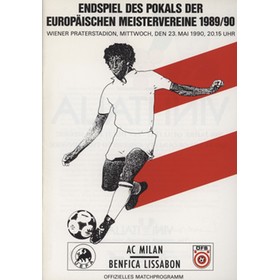 AC MILAN V BENFICA 1990 (EUROPEAN CUP FINAL) FOOTBALL PROGRAMME