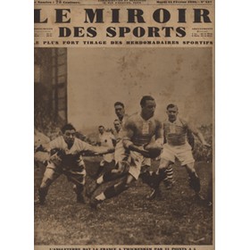 ENGLAND V FRANCE 1930 RUGBY MATCH REPORT - "LE MIROIR DES SPORTS"