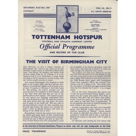 TOTTENHAM HOTSPUR V BIRMINGHAM CITY 1959-60 FOOTBALL PROGRAMME