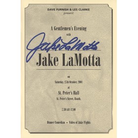 AN EVENING WITH JAKE LAMOTTA 2001 - SIGNED MENU/PROGRAMME