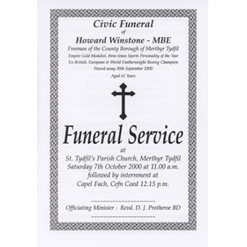 HOWARD WINSTONE FUNERAL SERVICE 2000 - ORDER OF SERVICE
