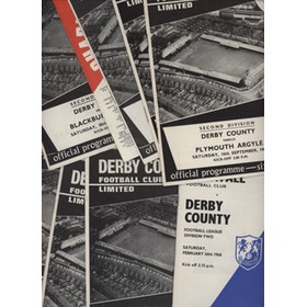 DERBY COUNTY 1967-68 FOOTBALL PROGRAMMES (X10)