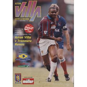 ASTON VILLA V TRANMERE ROVERS 1994 (LEAGUE CUP SEMI-FINAL) FOOTBALL PROGRAMME