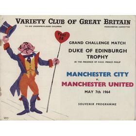 MANCHESTER CITY V MANCHESTER UNITED GRAND CHALLENGE MATCH 1964 FOOTBALL PROGRAMME