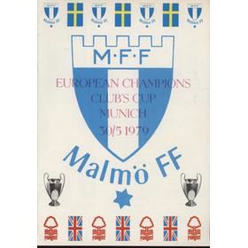 EUROPEAN CUP FINAL 1979 (MUNICH) - MALMO FF CLUB BROCHURE