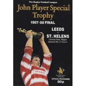 LEEDS V ST. HELENS 1987-88 JOHN PLAYER SPECIAL TROPHY FINAL PROGRAMME