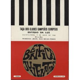 BENFICA V JUVENTUS 1968 (EUROPEAN CUP SEMI FINAL) FOOTBALL PROGRAMME
