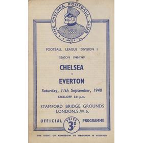 CHELSEA V EVERTON 1948-49 FOOTBALL PROGRAMME