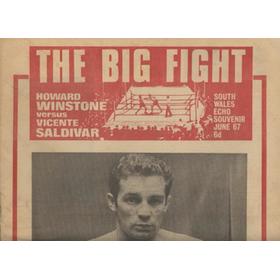 THE BIG FIGHT (HOWARD WINSTONE V VINCENTE SALDIVAR) - SOUTH WALES ECHO SOUVENIR JUNE 1967