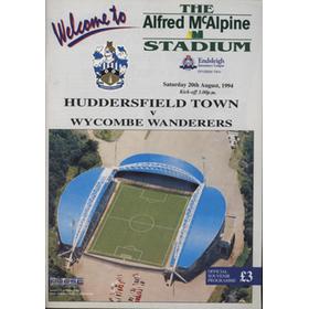 HUDDERSFIELD TOWN V WYCOMBE WANDERS 1994 (OPENING OF MCALPINE STADIUM) FOOTBALL PROGRAMME