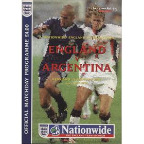 ENGLAND V ARGENTINA 2000 FOOTBALL PROGRAMME