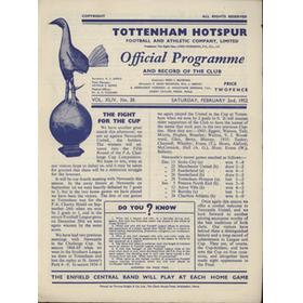 TOTTENHAM HOTSPUR V NEWCASTLE UNITED 1951-52 FOOTBALL PROGRAMME