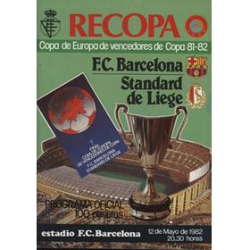 BARCELONA V STANDARD LIEGE (ECWC FINAL) 1982 FOOTBALL PROGRAMME