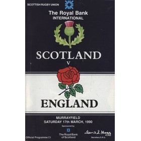 SCOTLAND V ENGLAND 1990 RUGBY PROGRAMME (SCOTLAND GRAND SLAM SEASON)