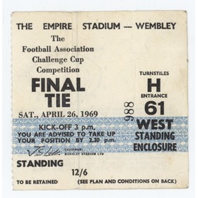 MANCHESTER CITY V LEICESTER CITY 1969 F.A. CUP FINAL FOOTBALL TICKET