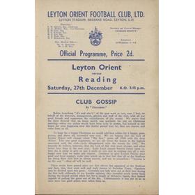 LEYTON ORIENT V READING 1947-48 FOOTBALL PROGRAMME