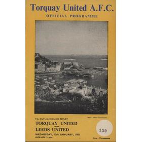TORQUAY UNITED V LEEDS UNITED (FA CUP 3RD ROUND) 1954-55 FOOTBALL PROGRAMME - TORQUAY WON 4-0