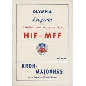 HELSINGBORGS V MALMO 1955-56 MATCH PROGRAMME