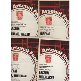 ARSENAL 1969-70 FAIRS CUP FOOTBALL PROGRAMMES (4) - INCLUDING FINAL