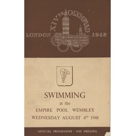 LONDON OLYMPICS 1948 SWIMMING PROGRAMME