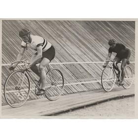 JEF SCHERENS & ALBERT RICHTER 1935 WORLD CHAMPIONSHIP SPRINT FINAL (BRUSSELS) CYCLING PHOTOGRAPH