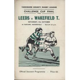 LEEDS V WAKEFIELD TRINITY (YORKSHIRE CHALLENGE CUP FINAL) 1964 RUGBY LEAGUE PROGRAMME