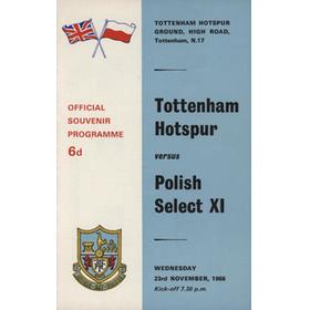 TOTTENHAM HOTSPUR V POLISH SELECT XI 1966 FOOTBALL PROGRAMME