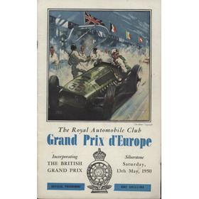 BRITISH GRAND PRIX 1950 OFFICIAL PROGRAMME