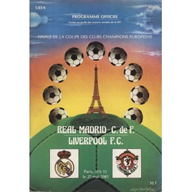 REAL MADRID V LIVERPOOL 1981 (EUROPEAN CUP FINAL) FOOTBALL PROGRAMME
