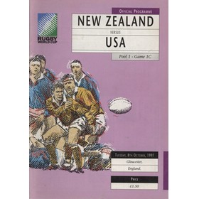 NEW ZEALAND V USA 1991 WORLD CUP RUGBY PROGRAMME