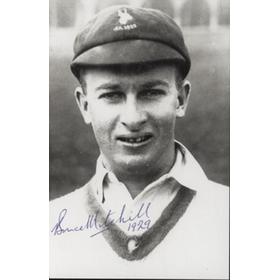 BRUCE MITCHELL (SOUTH AFRICA) SIGNED CRICKET PHOTOGRAPH