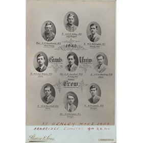 CAMBRIDGE UNIVERSITY CREW 1940 CABINET PHOTOGRAPH