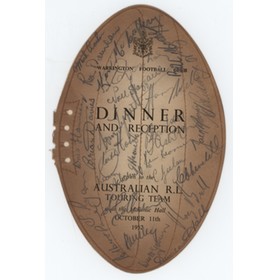 AUSTRALIA 1952 SIGNED RUGBY LEAGUE DINNER MENU